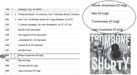 A screenshot of a bibliographic record on Trombone Shorty by Troy Andrews