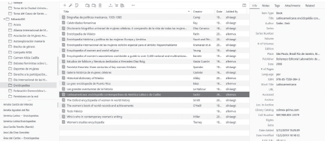 Screenshot showing metadata fields of the Zotero software.
