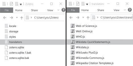 Two screenshots side by side on Zotero page