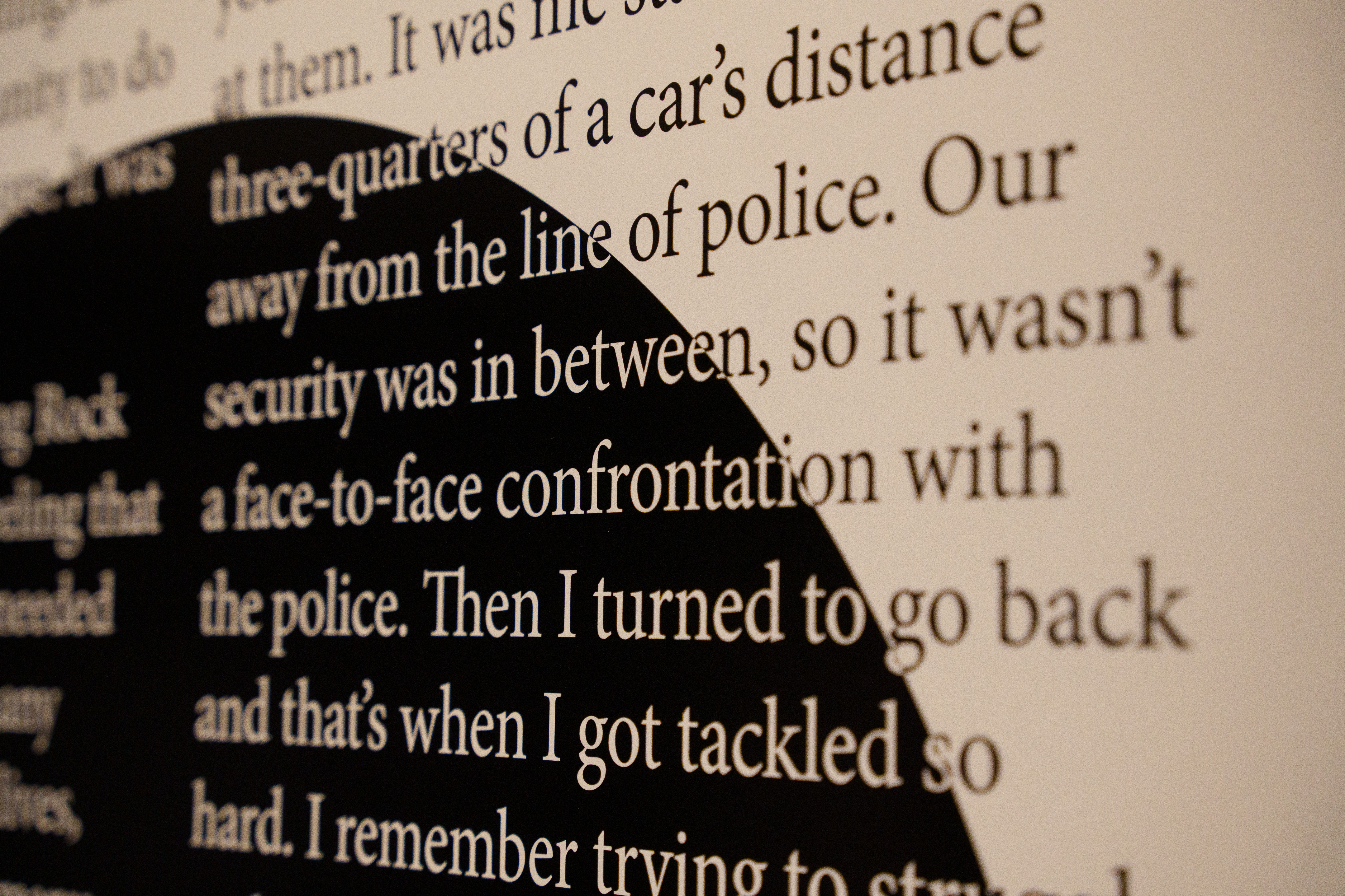 Detail image of black text printed on white background